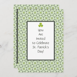 Celtic Shamrock Pattern St. Patrick's Day Party Kaart