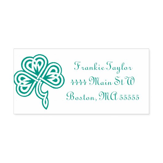 Celtic Shamrock Personalized Zelfinktende Stempel (Design)