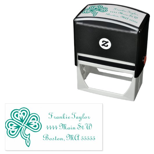 Celtic Shamrock Personalized Zelfinktende Stempel (In situ)