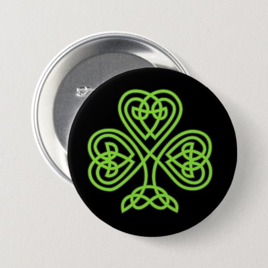 Celtic shamrock ronde button 7,6 cm (Voorkant /achterkant)