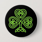 Celtic shamrock ronde button 7,6 cm (Voorkant)