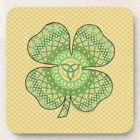 Celtic Shamrock Square Onderzetter (Voorkant)