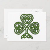 Celtic Shamrock - St Patricks Day Briefkaart (Voorkant / Achterkant)