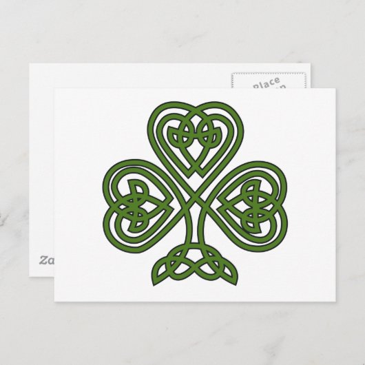 Celtic Shamrock - St Patricks Day Briefkaart (Voorkant / Achterkant)