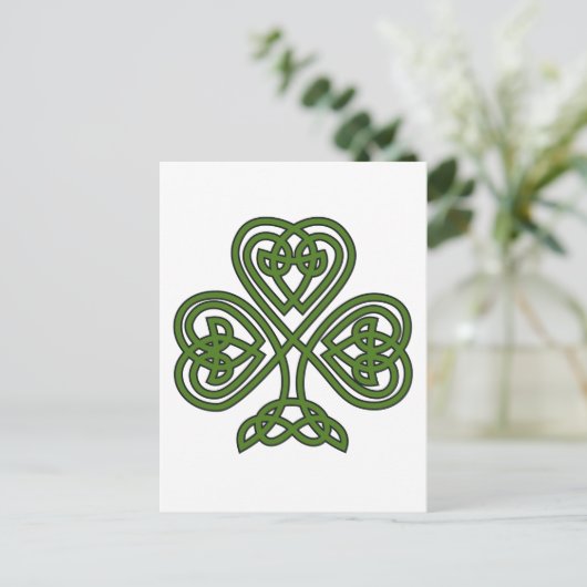 Celtic Shamrock - St Patricks Day Briefkaart (Staand voorkant)