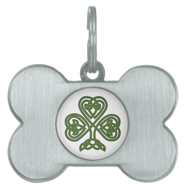 Celtic Shamrock - St Patricks Day Huisdieren Naamplaatje (voorkant)