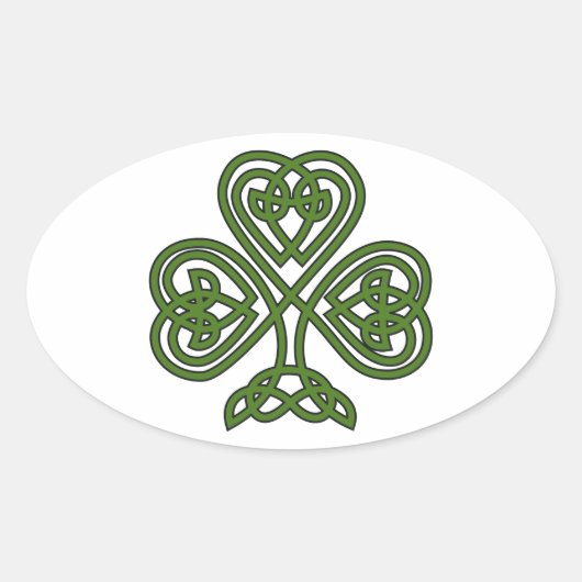 Celtic Shamrock - St Patricks Day Ovale Sticker (Voorkant)