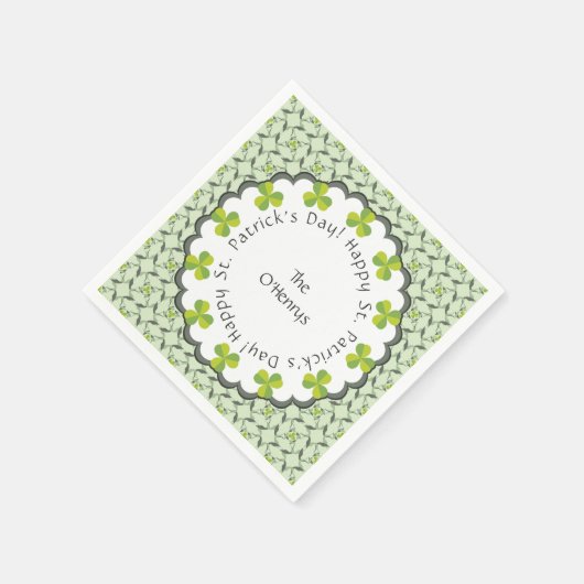 Celtic Shamrock St. Patrick's Day Personalized Servetten (Hoek)