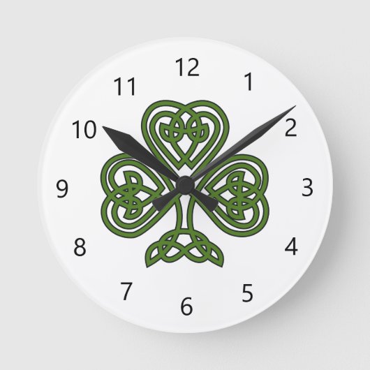 Celtic Shamrock - St Patricks Day Ronde Klok (Voorkant)