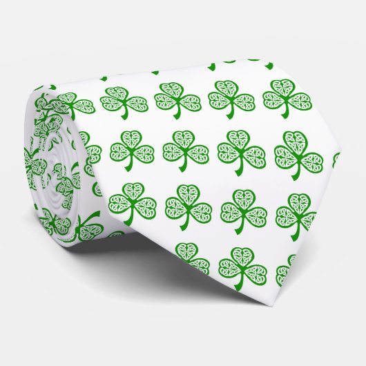 Celtic Shamrock St. Patrick's Day Stropdas (Opgerold)