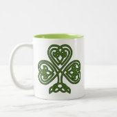 Celtic Shamrock - St Patricks Day Tweekleurige Koffiemok (Links)