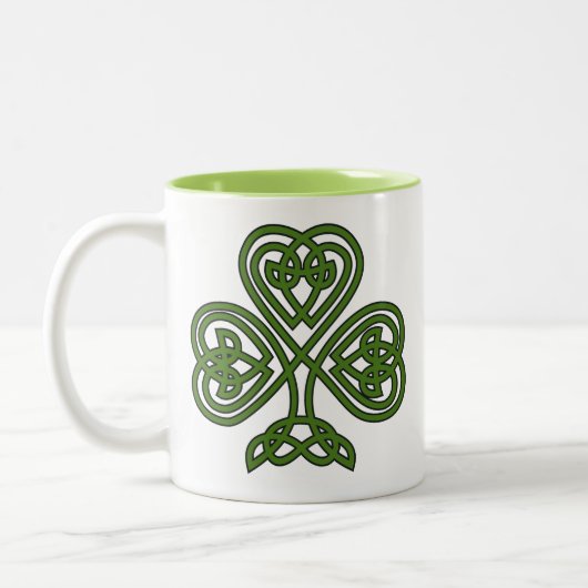 Celtic Shamrock - St Patricks Day Tweekleurige Koffiemok (Links)