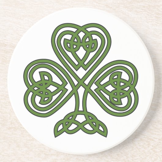 Celtic Shamrock - St Patricks Day Zandsteen Onderzetter (Voorkant)