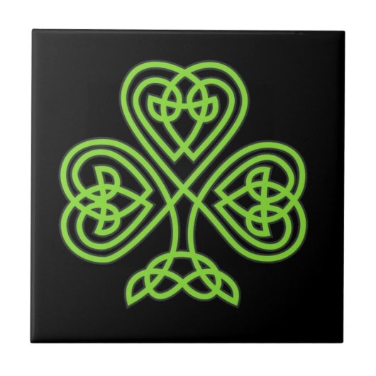 Celtic Shamrock Tile Tegeltje (Voorkant)
