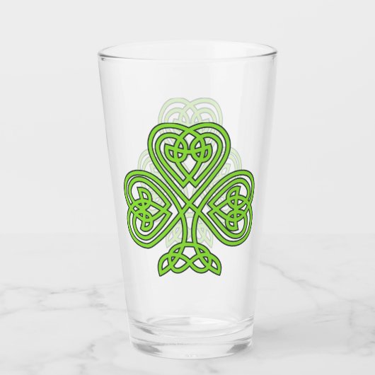 Celtic Shamrock Trefoil Knot St Patrick's Beverage Glas (Voorkant)