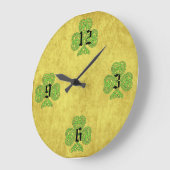 Celtic Shamrocks Wall Clock Grote Klok (Hoek)