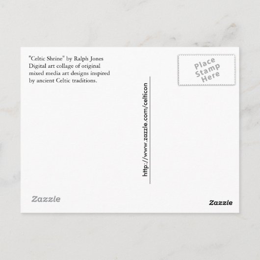 "Celtic Shrine" Briefkaart (Achterkant)