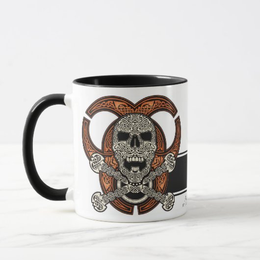 Celtic Skull & Biohazard Coffee Mok (Links)