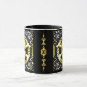 Celtic Skull crossbones/design goud/zwart/blauw Mok (Midden)