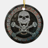 Celtic Skull & Crossbones Pendant/Ornament Keramisch Ornament (Voorkant)