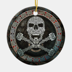Celtic Skull & Crossbones Pendant/Ornament Keramisch Ornament