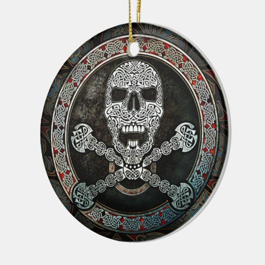 Celtic Skull & Crossbones Pendant/Ornament Keramisch Ornament (Links)