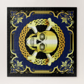 Celtic Skull Crossbones/Viking/Pirate/Gold/zwart Legpuzzel (Horizontaal)