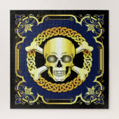 Celtic Skull Crossbones/Viking/Pirate/Gold/zwart Legpuzzel (Verticaal)