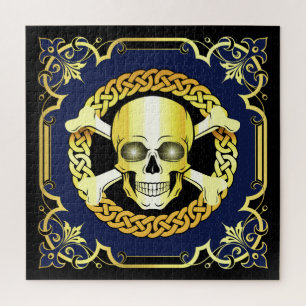 Celtic Skull Crossbones/Viking/Pirate/Gold/zwart Legpuzzel