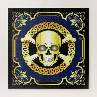 Celtic Skull Crossbones/Viking/Pirate/Gold/zwart Legpuzzel