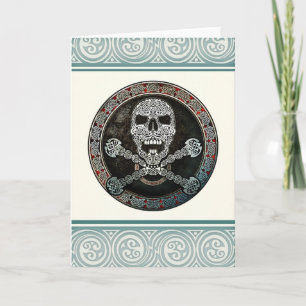 Celtic Skull & Crossbones Wenskaart Kaart