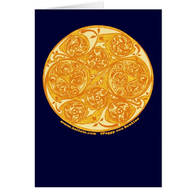 Celtic Spiral Card, Sun Mandala Design (Voorkant)