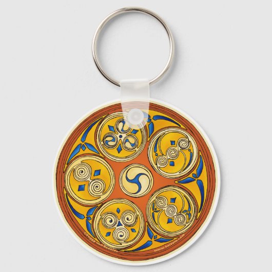Celtic Spiral Sleutelhanger, Lughnasadh Design Sleutelhanger (Voorkant)