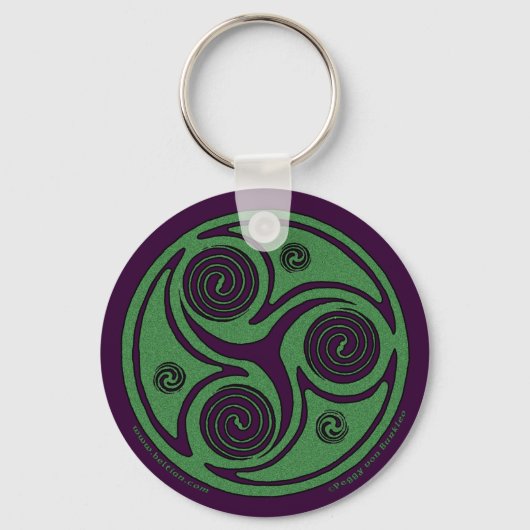 Celtic Spiral Sleutelhanger, Triskelion design #1 Sleutelhanger (Voorkant)