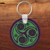 Celtic Spiral Sleutelhanger, Triskelion design #1 Sleutelhanger (Voorkant)