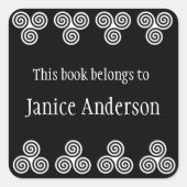 Celtic Spirals Design Bookplate Sticker (Voorkant)