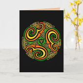 celtic spirals-wenskaart kaart (Gele Bloem)
