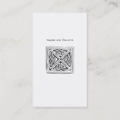 Celtic Square Knot Block Design Black White Aangep Visitekaartje (Achterkant)