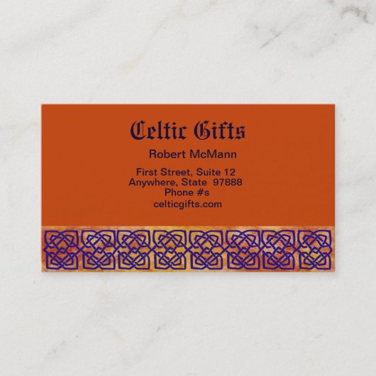 Celtic Square Knots op Paprika Visitekaartje (Voorkant)