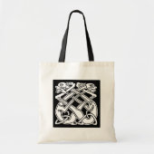 Celtic square pattern - black and white tote bag (Voorkant)