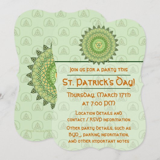 Celtic St. Patty's Day' Uitnodiging (Voorkant / Achterkant)