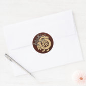Celtic Stag Ronde Sticker (Envelop)