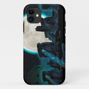 Celtic Stonehenge, Moon & Stars Astronomy Verenigd iPhone 11 Hoesje