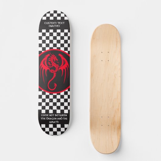Celtic Style Dragon & Quote Persoonlijk Skateboard (Voorkant)