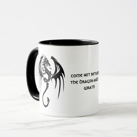 Celtic Style Dragon & Shakespeare Quote Mok (Voorkant links)