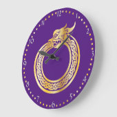 Celtic Style Gold Toned Ouroboros Large Clock Grote Klok (Hoek)