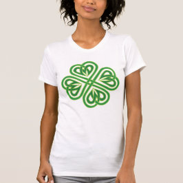 Celtic Styled Four-Leaf Clover in Groen T-shirt