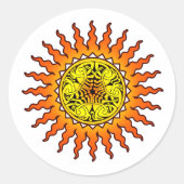 Celtic Sun 2 Ronde Sticker (Voorkant)