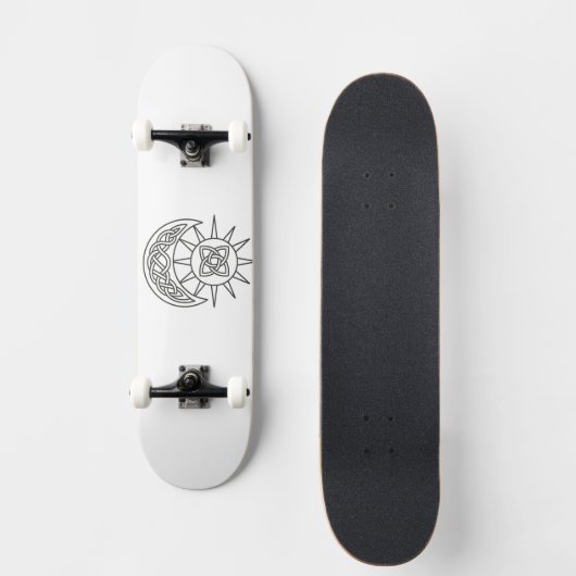 Celtic Sun &Moon Witchy Unisex Persoonlijk Skateboard (Voorkant)