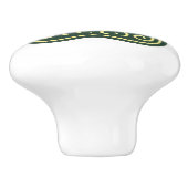 Celtic Swirl Pawprint Pine & Cream Keramische Knop (Zijkant)